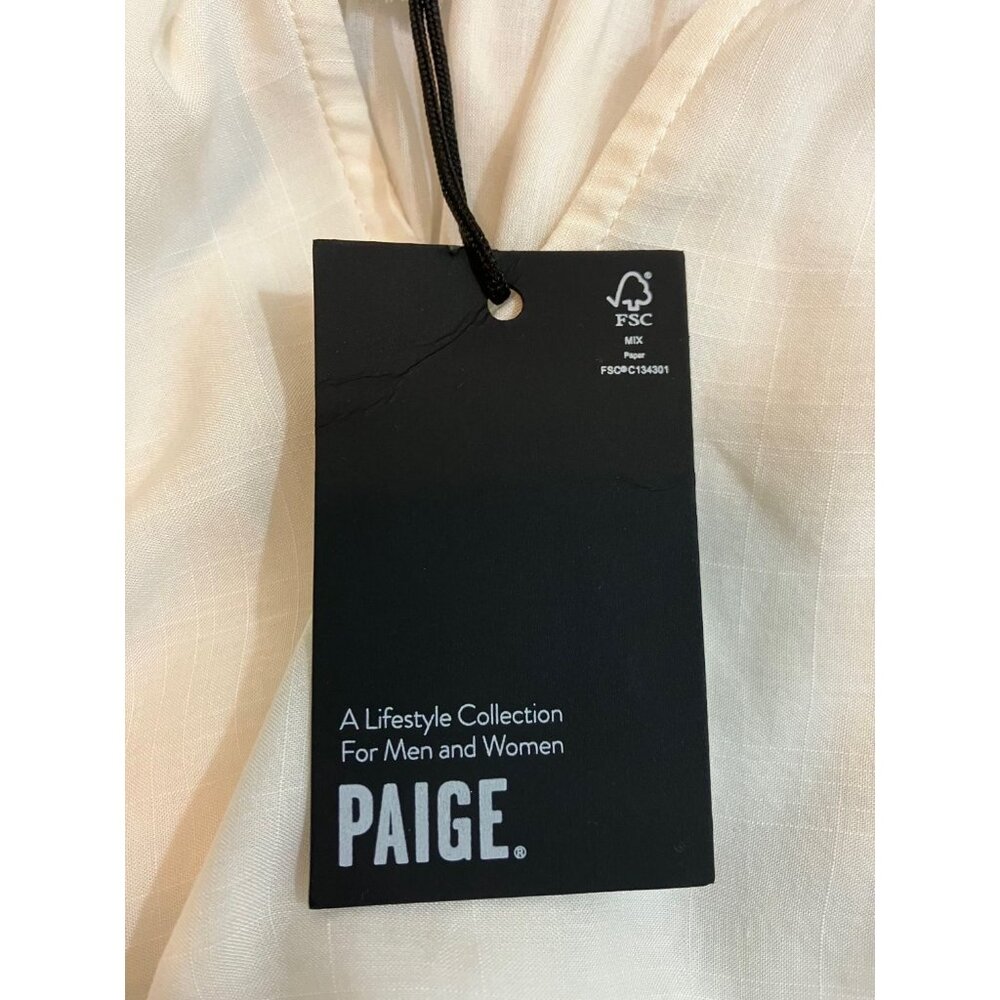 Paige White Short Sleeve Drop Waist Neckline Tie Dress Size Medium NWT - Picture 7 of 8
